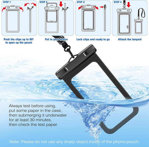 Waterproof Phone Pouch, 3 Pack Floatable Waterproof Phone Case for iPhone 14/15 Pro max, Samsung S22, Google Pixel 6 Pro, Motorola Edge, LG V60 Up...