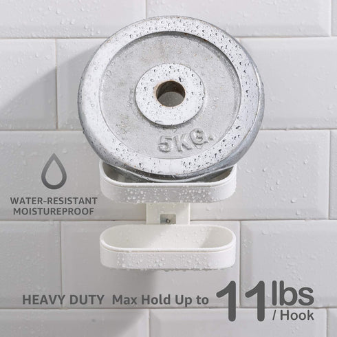 LEVERLOC Soap Dish Holder for Shower Double Layer Suction Cup Wall Mounted NO-Drilling Self Draining Removable Waterproof Strong Suction Bar Soap ...