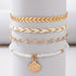 4Pcs Bohemian Puka Shell Anklets Beaded Bracelets for Woman,Gold Anklets Beach Foot Chain Charm Adjustable Bead Bracelets for Girls Foot Jewelry...