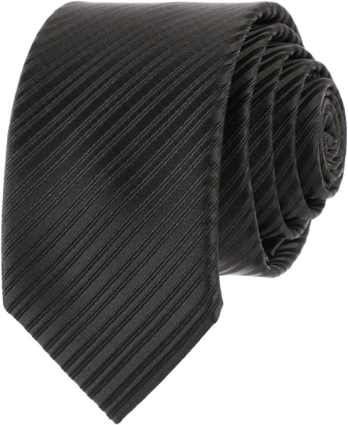 Black Tie Men Women Skinny Tie Slim Tie Stripe Tie with Hanky Waterproof Oilproof Tie-Black...