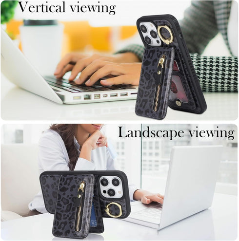 iPhone 11 pro max case with Card Holder, iPhone 11 pro max Phone Case Wallet for Women magsafe Compatible Wallet Detachable 2-in-1 for Men-Black L...