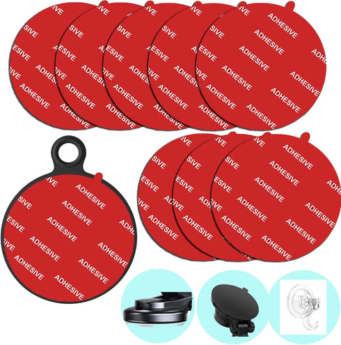 8 Pack 2.76"(70mm) Very High Bond Sticky Adhesive Replacement,Circle Double Sided Pads Gule for Dashboard/Windshield Suction Cup Phone Holder Car ...