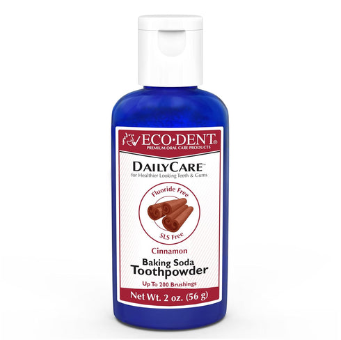 Eco-Dent DailyCare Baking Soda Toothpowder, Cinnamon - Fluoride-Free Toothpaste Powder, SLS-Free Tooth Powder with Baking Soda, Minerals, and Esse...