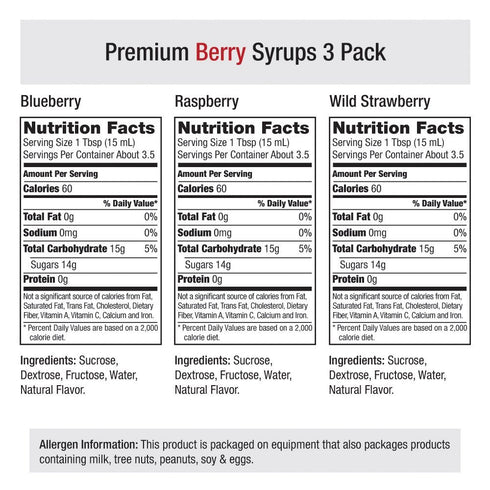 Amoretti Premium Syrups Berry 3 Pack (50ml)...