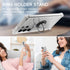 for Galaxy S24 Ultra Case Clear with 360 Rotation Metal Ring Holder Stand, Support Magnetic Car Phone Mount Soft TPU Bumper PC Hard Protective Pho...