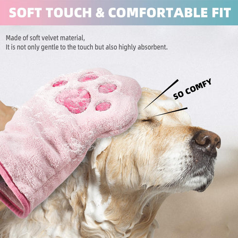 Grooming Towel for Drying Pets – Ultra Absorbent Dog Towel with Embroidered Microfiber Design, Ideal for Small Dogs and Cats, Machine Washable...