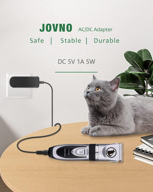 5V Power Cord Replacement Ceenwes Dog Clippers Charger for Low Noise Pet Clippers Rechargeable Dog Trimmer Cordless Pet Grooming Tools JOVNO 5V 1A...