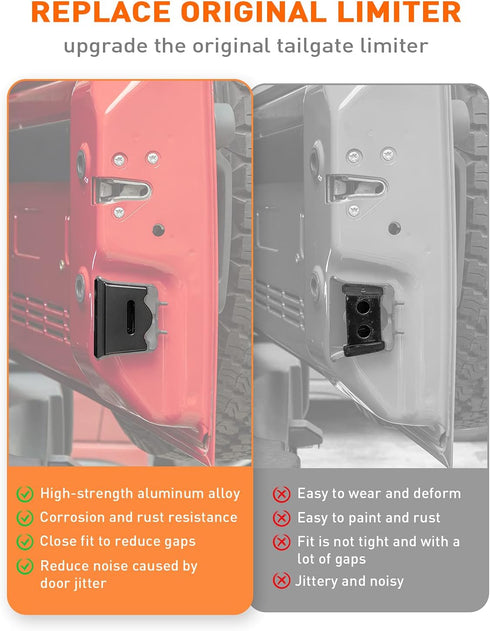 Savadicar TL01 Tailgate Limiter, Aluminum Alloy Rear Trunk Door Latch, Tail Gate Stopper for 2007-2018 Jeep Wrangler JK JKU 2-Door & 4 Door, Tailg...