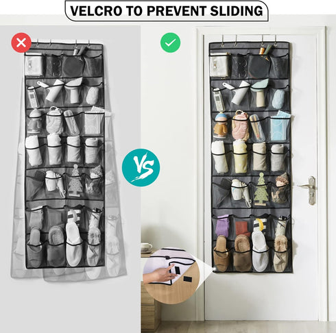 Over Door Shoe Organizer, Door Shoe Rack - 28 Extra Large Mesh Pocket Over The Door Shoe Organizer,Hanging Shoe Organizer, Black...