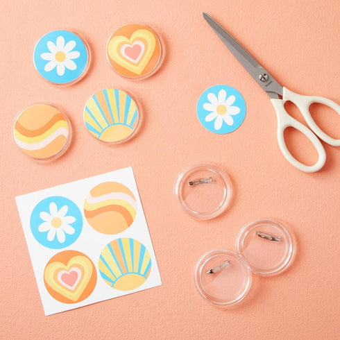 Juvale 36 Pack Make Your Own Blank Button Pins for DIY Crafts (2.25 in)...