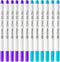 12 Pcs Disappearing Ink Pen Water Soluble Pens Fabric Markers Pens for Sewing Art DIY Tracing Embroidery Supplies (Blue, Purple)...