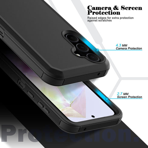 for Samsung Galaxy A35 5G Case with Screen Protector, Belt Clip Holster Kickstand Rugged Full-Body Heavy Duty Protection Military Grade Shockproof...