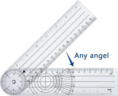 Plastic Goniometer Quick Angle Protractor Clear Angle Finder Angle Ruler with 7 Inch Arm Angle Measurement Tool for School Office Measuring Drawin...