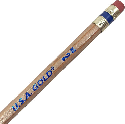 Rose Art U.S.A. Gold Pre-Sharpened American Wood Cased #2 HB Natural Pencils, 36 Pack...