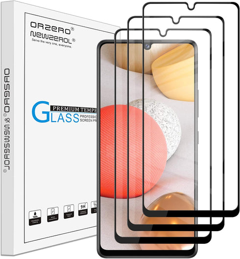 Orzero (3 Pack) Compatible for Samsung Galaxy A42 5G Tempered Glass Screen Protector (Full Adhesive), 9 Hardness HD Anti-Scratch Full Coverage Bub...