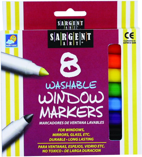 Sargent Art 22-1567 8-Count Washable Window Markers,Assorted...
