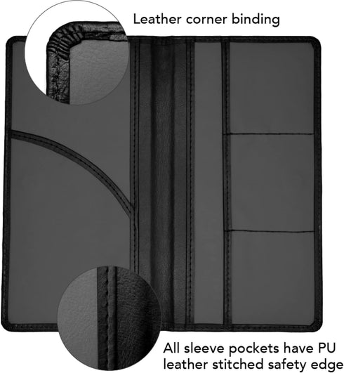 Lifecraft Insurance Registration Document Holder for Glove Box Compartment Organizer Auto Drivers License, ID and Cards - Premium PU Leather Vehic...