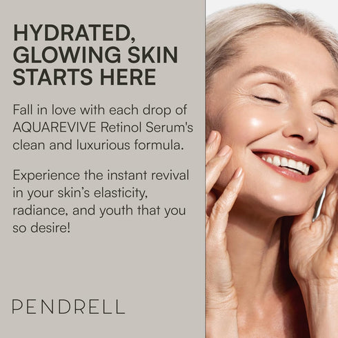 AQUAREVIVE Retinol Serum - Hydrating Retinol for All Skin Types - Enhanced with Hyaluronic Acid, Vitamin E, B5 and Copper Peptides - 30ml...