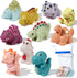 Baby Bath Toys for Kids Ages 1-3, 10 Pack No Hole Silicone Dinosaurs Bathtub Pool Float Toy Baby Girl Boy Present...