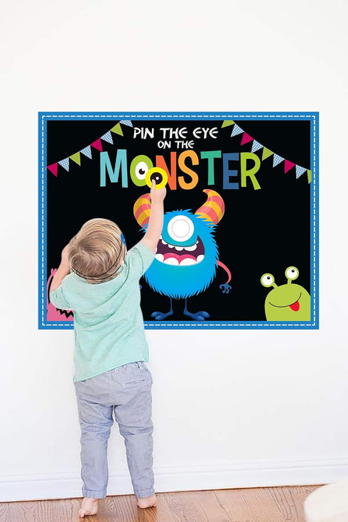 MISS FANTASY Halloween Games Kids Party, Pin The Eye on The Monster, Halloween Party Activities for Family Children Boys Girls Classroom School Ho...