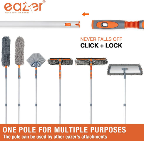 eazer Squeegee Window Cleaner 2 in 1 Rotatable Window Cleaning Tool Kit with Extension Pole, 62'' Telescopic Window Washing Equipment with Bendabl...