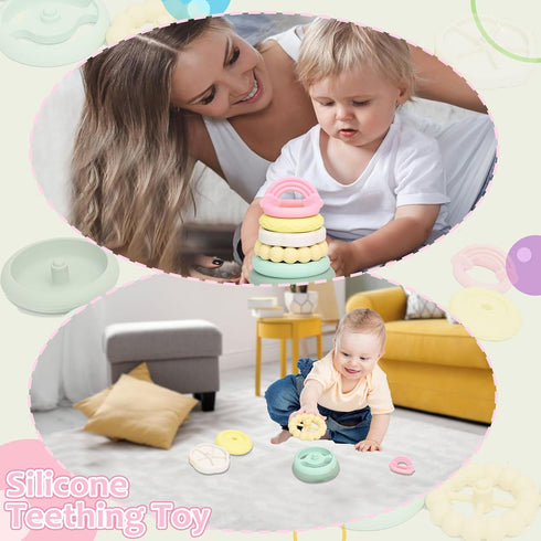 Baby Teething Toy, Silicone Teething Toys, Soft Baby Chew Toys for Sucking Needs, Suitable for Babies of Any Age...
