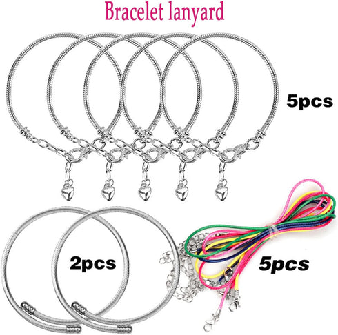 Alcyuh 162Pcs DIY Charm Bracelet Making Kit for Girls Bangle Bracelets Kit Jewelry Making Supplies with Beads, Pendant Charms, Bracelets and Neckl...