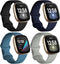 Dirrelo Bands Compatible for Fitbit Versa 3 & Sense, (4-Pack) Replacement TPU Sport Wristbands Accessories Strap for Versa 3 Sense Band Women Men,...