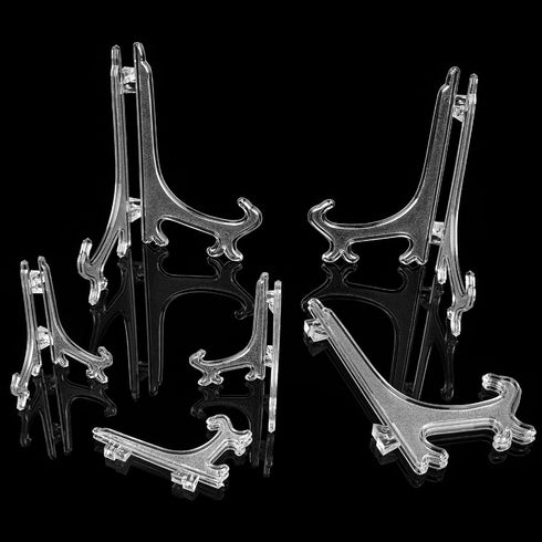 20 Pack Plastic Easel Plate Stands for Display Pictures, Photo, Dish, Art Pieces, Certificates, Placecard, Posters, Envelopes and Small Boards, 2 ...