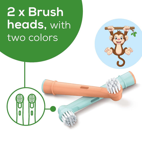 Beurer TB10 Kids Electric Toothbrush Replacement Brush Heads Only - 2 Pack - Milo The Monkey...