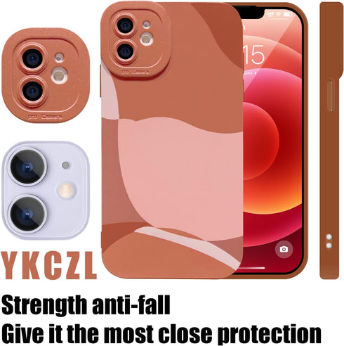 YKCZL Compatible with iPhone 11 Case 6.1 Inch, Cute Painted Art Full Camera Lens Protective Slim Soft Shockproof Phone Case for Women Girl-Brown...