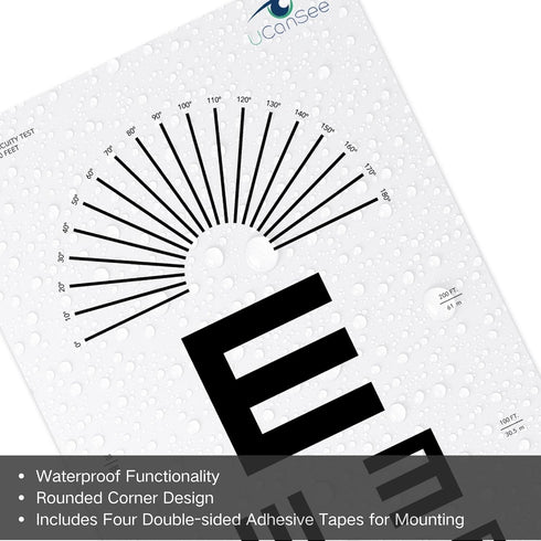 E Eye Chart Visual Acuity Chart for Eye Exams 10 Feet (9x14 Inches)...