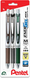 EnerGel RTX Retractable Liquid Gel Pen, 0.7mm, Camo Hue, Sepia, Black, and Forest Green Ink, Pack of 3 Pens (BL77CAMBP3M)...