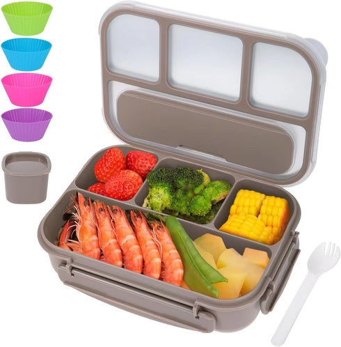 Vensp Lunch Box for Kids Girls Boys,Adult Bento Box with 4 Compartments,Woman Lunch Box Containers for Work with Utensils,Sauce Jar, Muffin Liners...