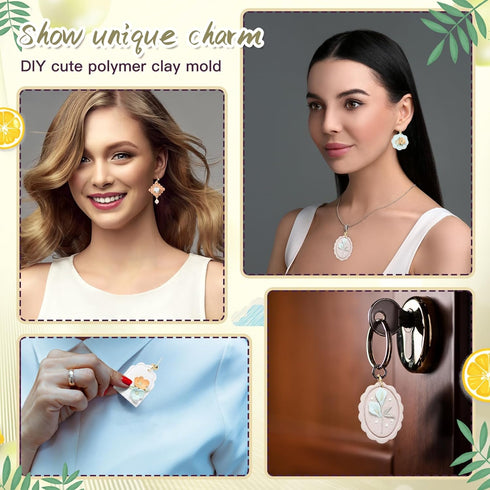 Guiqulai 16 Shapes Geometric Polymer Clay Earrings Cutters, Boho Frame Clay Cutters,Long Rectangle Clay Earrings Cutters,Window Organic Shape Clay...