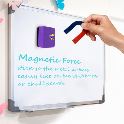 Mini Dry Erase Erasers, 48 Pack Magnetic Whiteboard Eraser for kids, Chalkboard Cleansers for Classroom, Home and Office (6 Colors)...