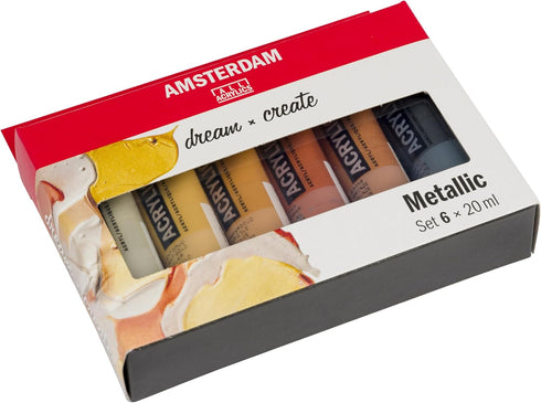 Amsterdam Talens Juego de pinturas acrílicas metalizadas (6 x 20 ml)...
