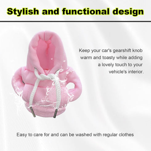 Car Shift Knob Hoodie, Funny Shirt Sweater Design Gear Shift Knob, Mini Hoodie Auto Shifter Stick Protective Cover for Winter, Universal Vehicle I...