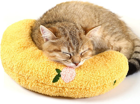 Cat Pillows for Indoor Cats, Soft Fluffy Dog Calming Pillow, Little Dog Pillows, U Shaped Half Donut Cuddler with Cute Embroidery, Washable Neck P...