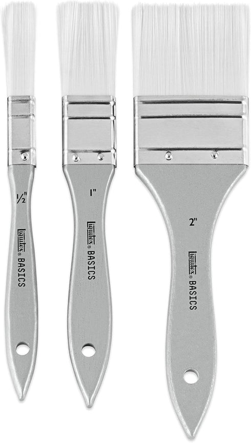 Liquitex BASICS Large Scale Brush Set, Synthetic Hair, Set of 3...