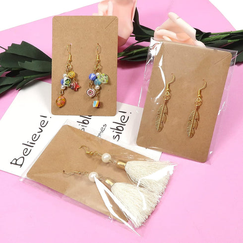 TOAOB 700pcs Earrings Making Kit with Hypoallergenic 925 Sterling Gold Earring Hooks Jump Rings Ear Backs Earring Display Cards and Bags Earring P...