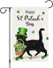 Louise Maelys Welcome St. Patrick's Day Garden Flag 12x18 Double Sided Vertical, Burlap Small Spring Black Cat Yard Flag Banner Shamrock Clover Si...