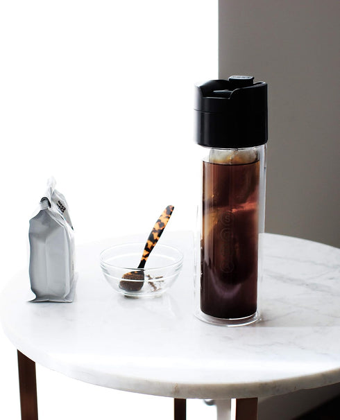 SOMA Double Wall Glass Tea and Coffee Cold Brew Bottle, Black, 12oz (SM18501K)...