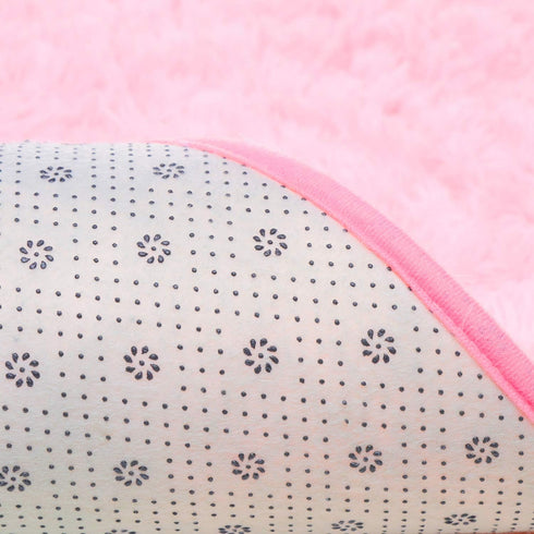 junovo Ultra Soft Washable Shaggy Rug - Non-Slip Oval Carpet for Nursery, Kids Bedroom & Home Decor (2.6x5.3ft Pink) | Plush Fluffy Floor Mat for ...