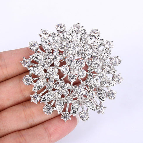 EVER FAITH Women's Austrian Crystal Elegant Flower Leaf Bridal Corsage Brooch Pin...
