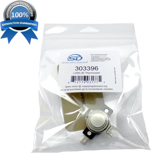 Supplying Demand 303396 481330 Clothes Dryer High Limit Thermostat Replacement L200-30F