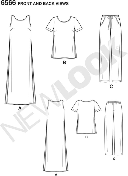New Look Sewing Pattern Set for Women's Tunic/Top and Pants, A (8-10-12-14-16-18), White...
