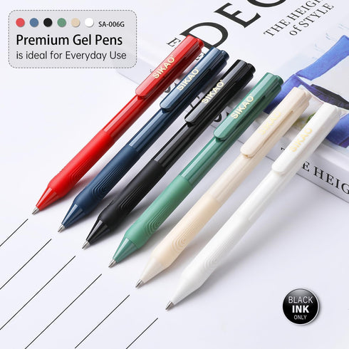 Gel Pens Fine Point Smooth Writing Pens 0.5mm, Super Soft Grip Quick Dry Black Gel Ink Pens Ballpoint, Click Retractable Pens for Journaling Note ...