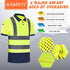 High Visibility Polo Shirt Short Sleeve Job Safety Reflective Gear Yellow M...