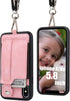 TOOVREN Phone Case for iPhone X/Xs Wallet Case Phone Lanyard Neck Strap for iPhone Xs / 10 Protective Case with Stand Leather PU Card Holder Adjus...